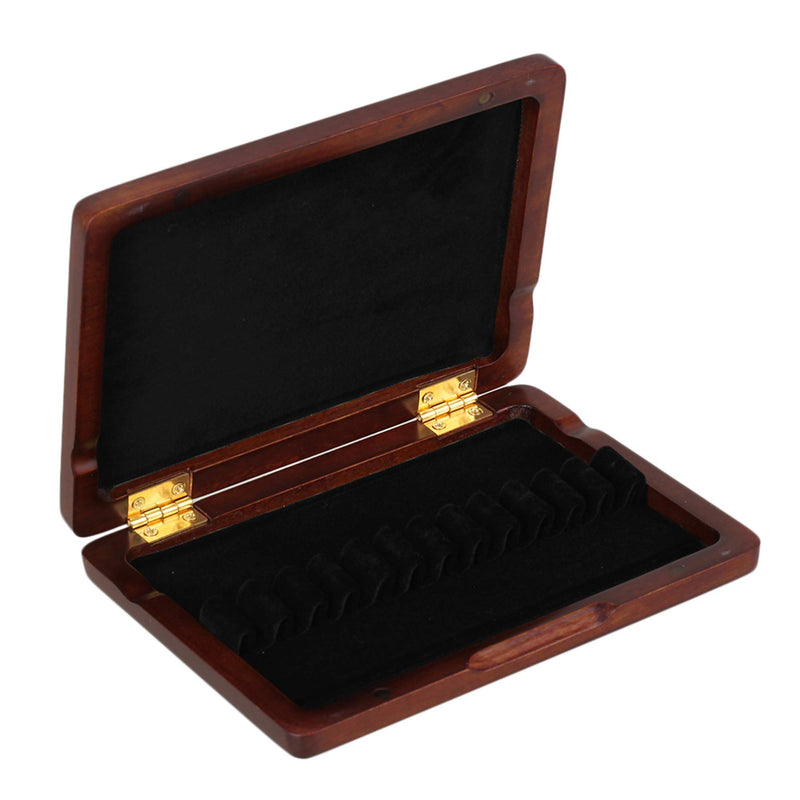 Yibuy Maroon Wooden Oboe Reed Case Storage Holder for 12pcs Reeds Protector with Magnetic Closure