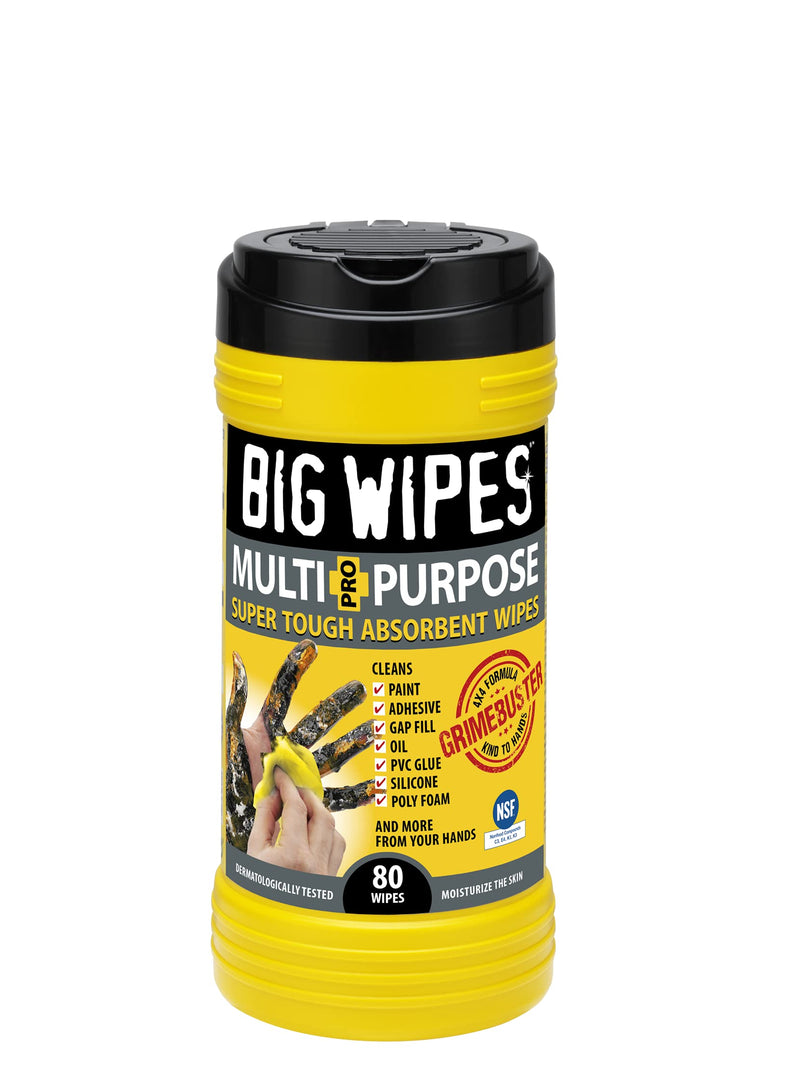 Big Wipes 60020048"Black Top" Heavy Duty Industrial Scrubbing Wipes, 80 Count