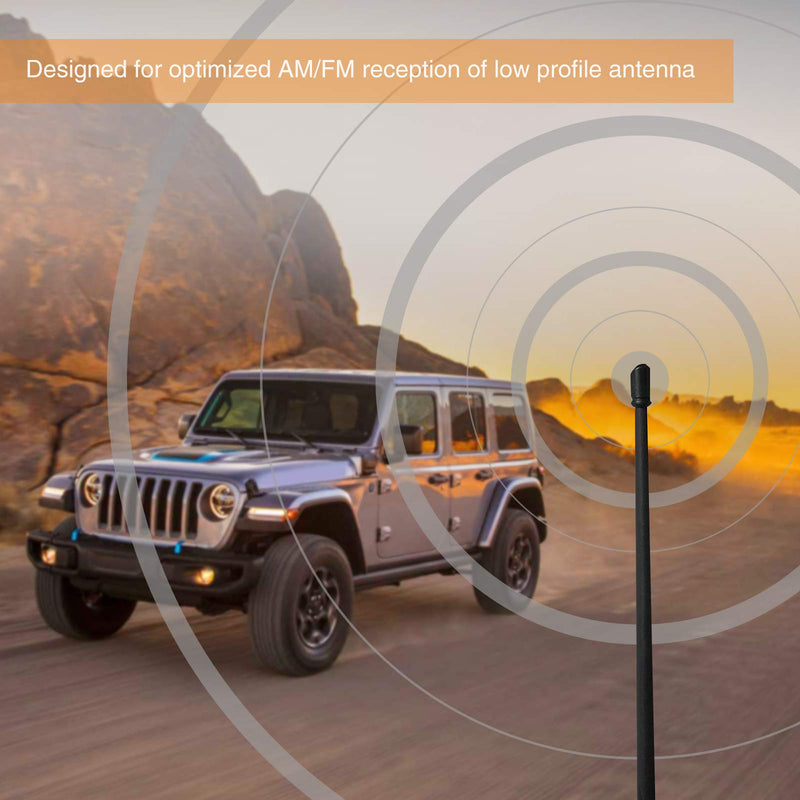 AUXMART Antenna Replacement for Jeep Wrangler JK JL 2007-2019, 13 inch Flexible Rubber Antenna