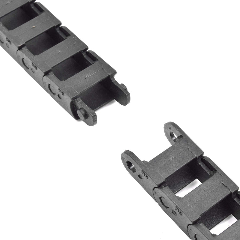 Plastic Drag Chain Cable Carrier Closed Type with End Connectors R18 10 x 15mm L1000mm for Electrical CNC Router Machines