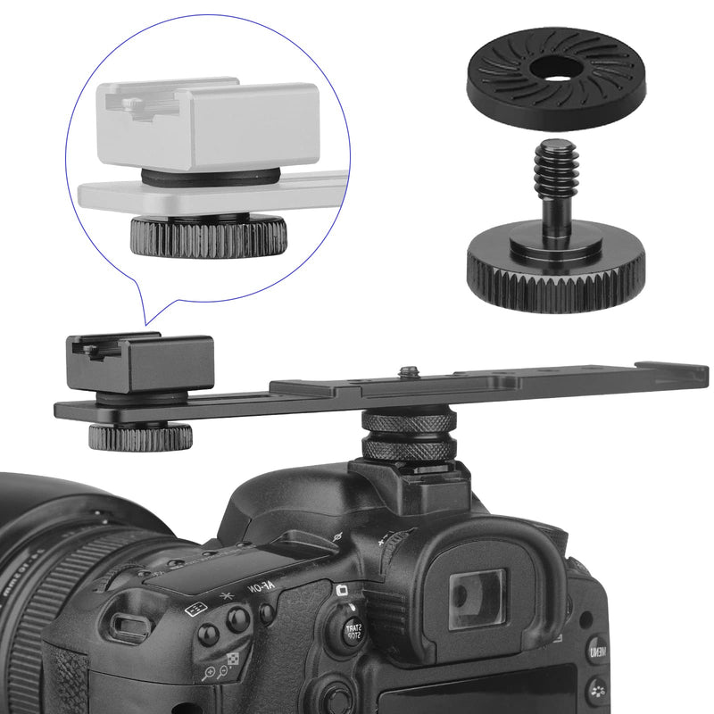 2 Packs Thumb Screw Camera Quick Release Adapter with 4 Packs Rubber Washers,1/4 Male to 1/4 Female Thread Thumbscrew L Bracket Mount Tripod Screw Rubber Pads for Camera Mounting Plate Flash Bracket Blue