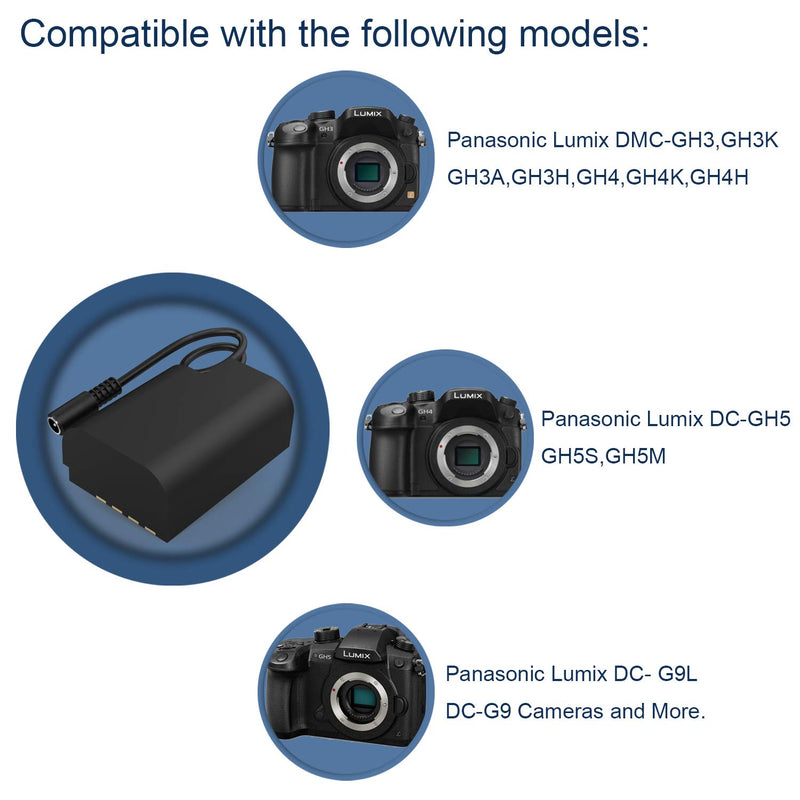 F1TP DMW-AC10 DMW-DCC12 AC Power Adapter DMW-BLF19 BLF19E BLF19PP Dummy Battery Kit Replacement for Panasonic Lumix DMC-GH3, DMC-GH4, DMC-GH5, DMC-GH5S, DC-G9 Cameras