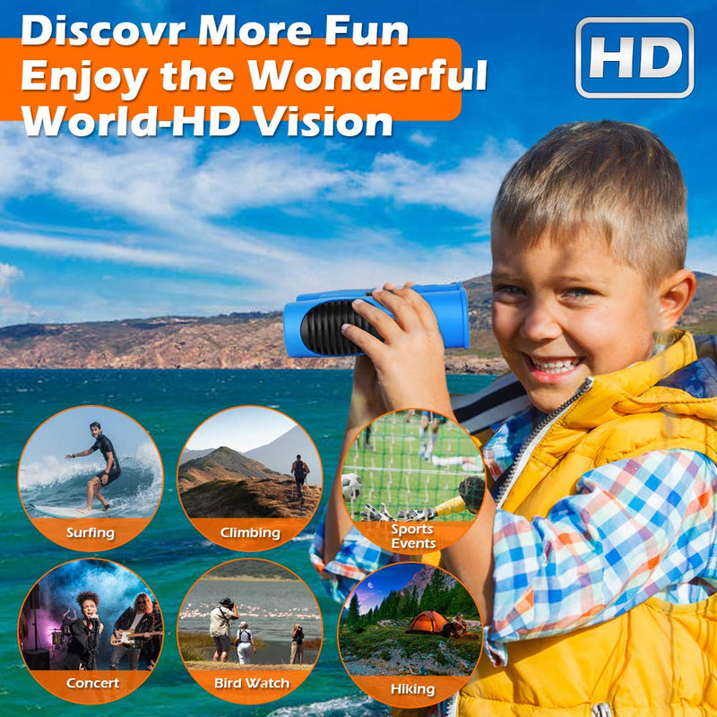 [AUSTRALIA] - Compact Mini Binoculars for Kids – 8x21 Zoom Kids Binoculars Toy Gift Shock Proof for 3-15 Years Old Boys Girls Bird Watching Sporting Events Children Best Present (Blue) 