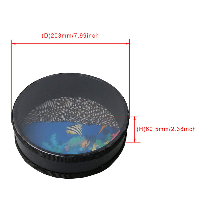 Yibuy Wave Bead Ocean Drum Musical Educational for Children 8 inch