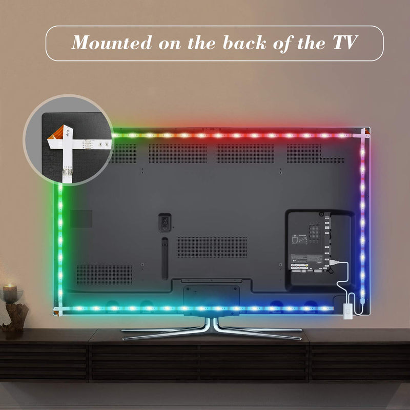 [AUSTRALIA] - LED TV Backlight, MYPLUS 6.56ft Strip Lights with Remote Control and USB Powered, DIY Color Changing Bias Lighting with 6 Scenes Mode and 13 Basic Color for HDTV (32-58 Inch) For 32-58 inch TV 