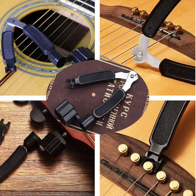 Bridge Pin Puller, 3 Pcs Guitar String Winder Cutter, String Winder and Cutter, Cutter String Pin Puller, 3-In-1 Guitar String Winder And Cutter, for Any Electric & Acoustic String Instrument