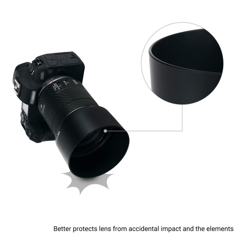 Reversible RF 85mm Bayonet Lens Hood Shade for Canon RF 85mm f/2 Macro is STM Lens on Canon EOS R RP R5 R6 Replaces Canon ET-77 Lens Hood Allows to Attach 67mm Filter and Lens Cap Replace Canon ET-77 for RF 85mm Lens