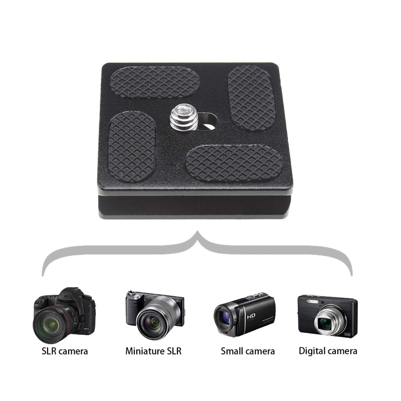 2Pcs 40mm Quick Release Plates PU40 Camera Camcorder Tripod Ballhead QR Plate Holder with 1/4Inch Screw Universal