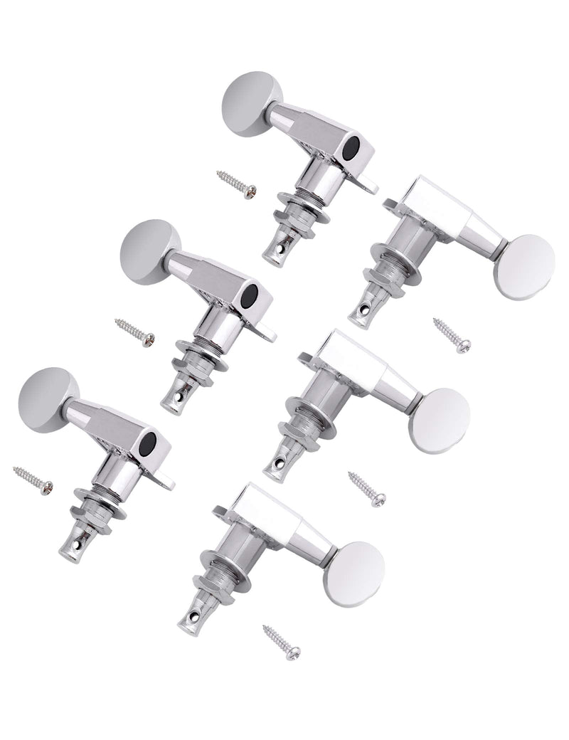 Holmer Guitar String Tuning Pegs Tuning Machines Sealed Machine Heads Grover Tuners Tuning Keys Oval Button 3 Left 3 Right for Electric Guitar or Acoustic Guitar Chrome.