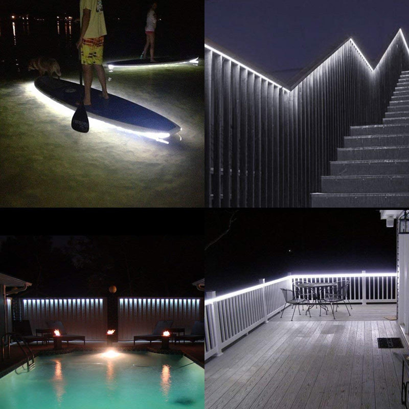 [AUSTRALIA] - LEDMY Flexible Led Strip Lights, Strip Lights, DC 24V 12W SMD3528 150LEDs IP68 Waterproof Under Cabinet Lights Cool White 6000K 5Meter/ 16.4Feet, led Tape Lights Using for Homes, Kitchen Decortation 