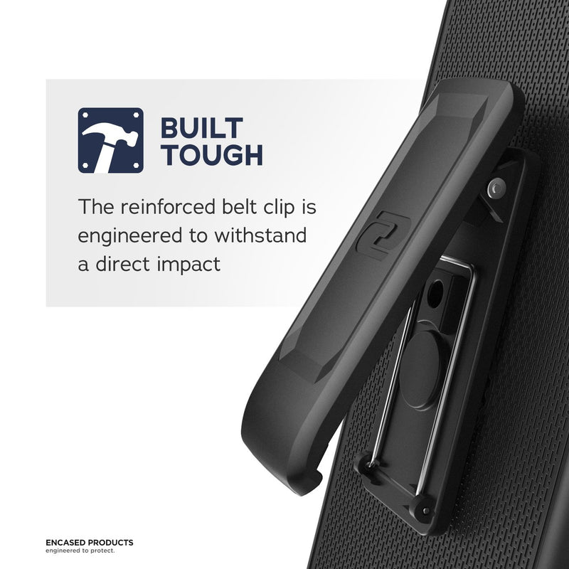 Encased Designed for Samsung Galaxy S21 Ultra Belt Clip Case (Thin Armor) Slim Grip Phone Cover with Holster - Black