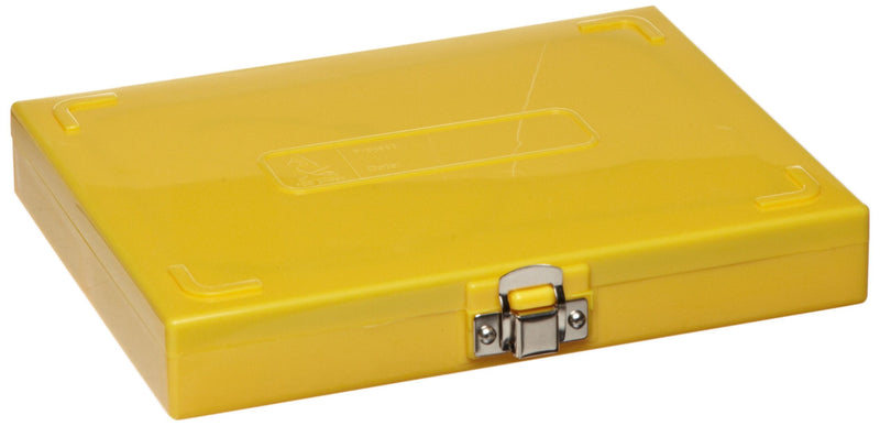 Heathrow Scientific HD15994D Yellow Cork Lined 100 Place Microscope Slide Box, 8.25" Length x 7" Width x 1.3" Height