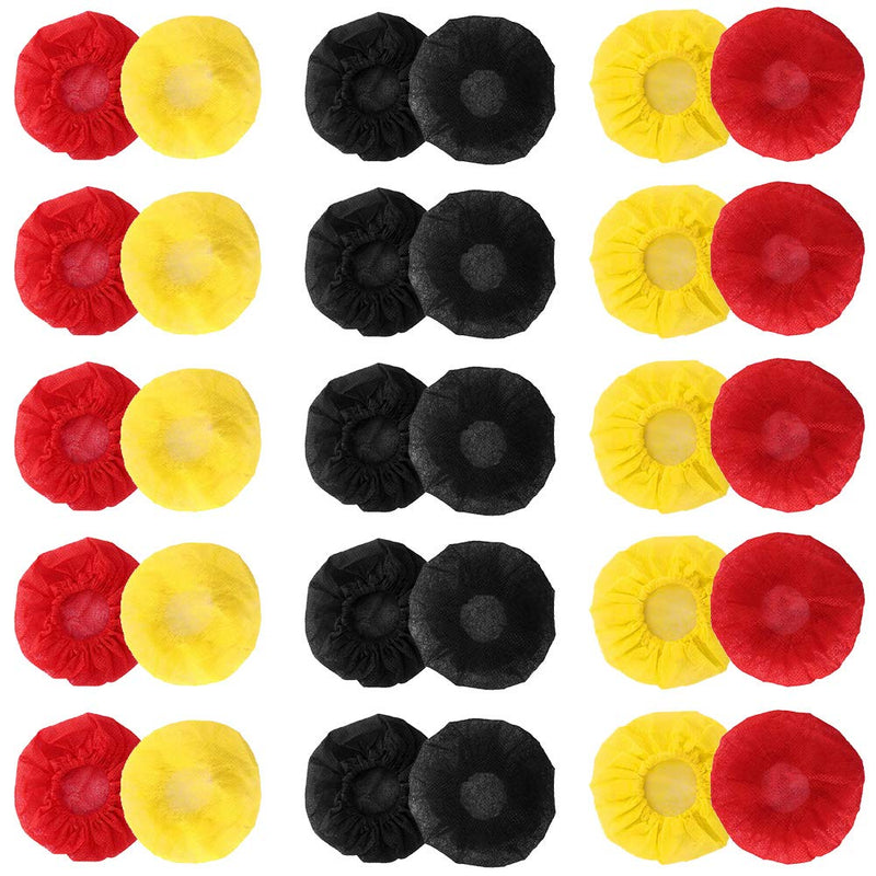 [AUSTRALIA] - Moguer 300Pcs Disposable Microphone Cover Non-Woven Microphone Cover WindScreen Protective for Recording Room, KTV, Stage Performance(Black,Red,Yellow) 