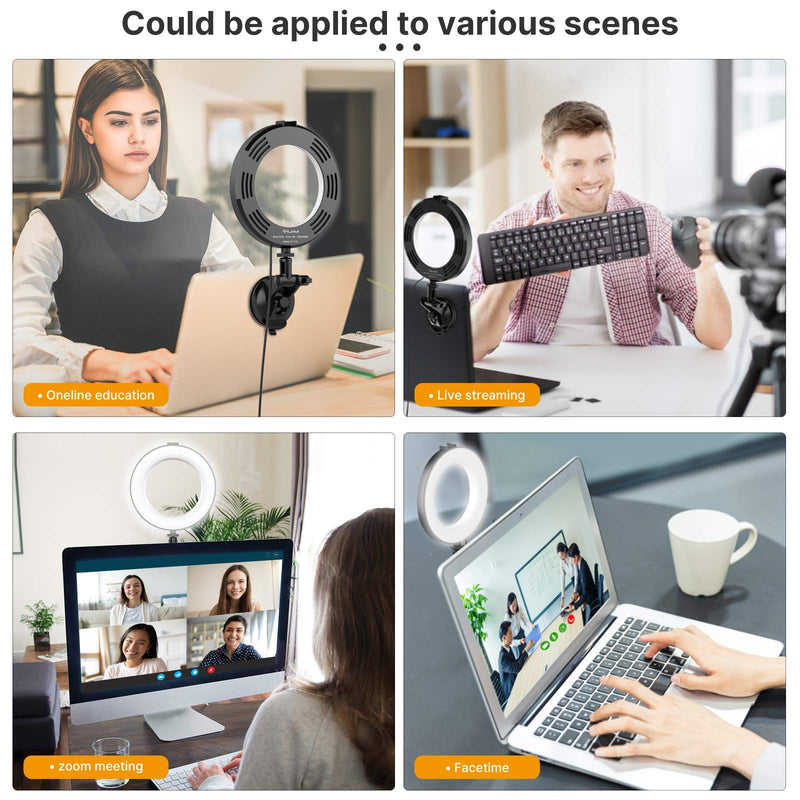 Zoom Lighting for Computer VIJIM Video Conference Lighting Kit | Laptop Ring Light | Video Conferencing | Remote Working | Zoom Call Lighting | Self Broadcasting and Live Streaming Suction Cup