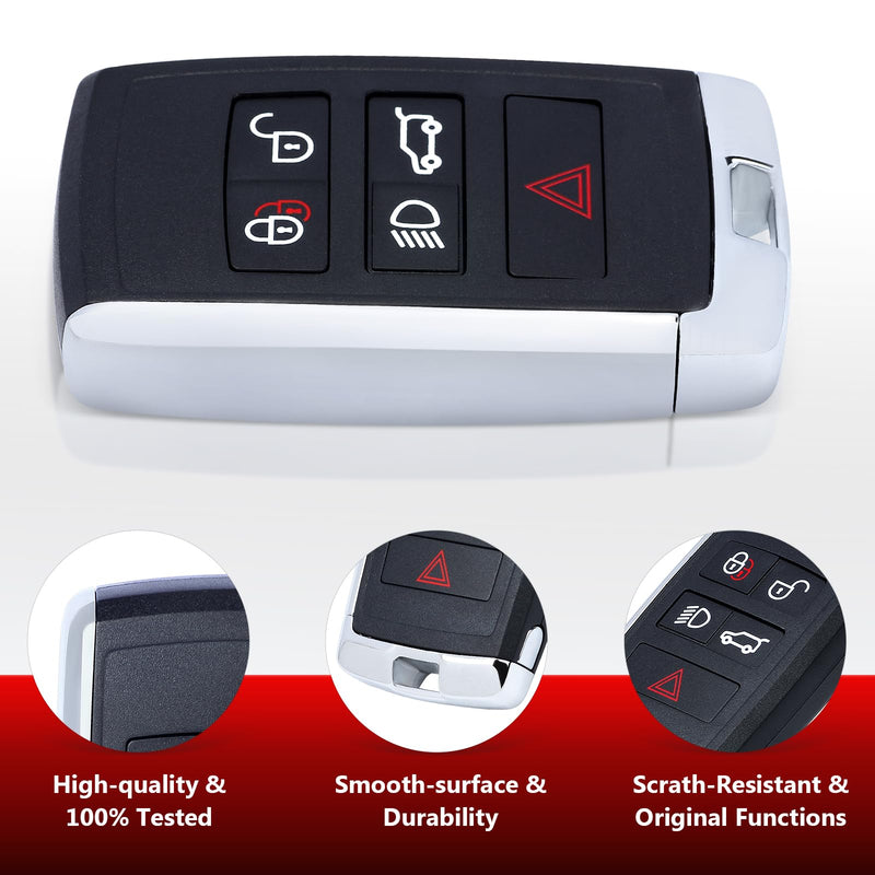 Aichiyu Smart Remote Key Fob Replacement 5 Buttons 315Mhz for Land Rover Discovery Range Rover Sport Evoque 2018 2019 2020 2021 2022 2023 FCC ID: KOBJXF18A, P/N: JK52-15K601-AF/AG/AA/CF/CG