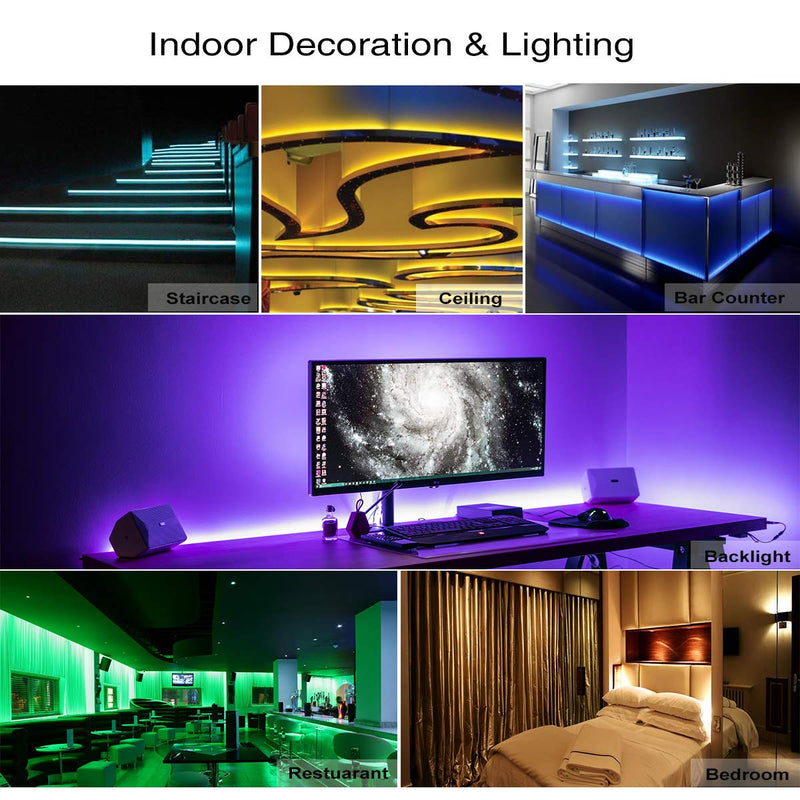 [AUSTRALIA] - Daybetter Led Strip Lights 16.4ft Waterproof Color Changing Led Lights with Remote Controller 