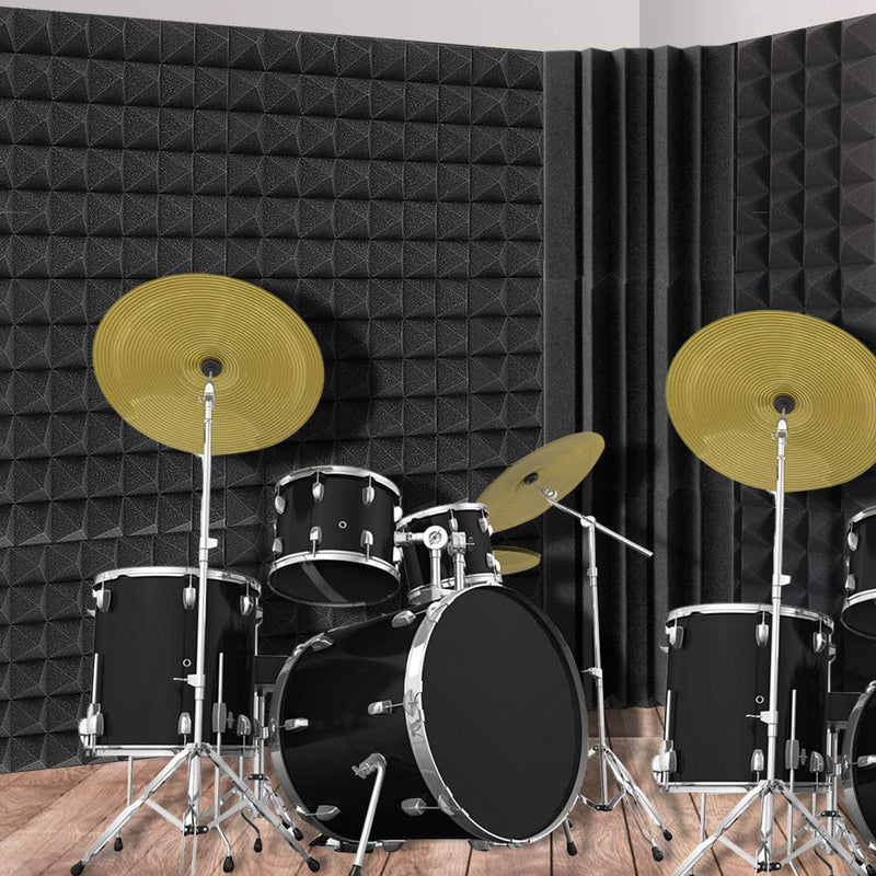 DEKIRU Acoustic Panels Bass Traps Corner Studio Foam, 8 Pack 12" X 7" X 7" Sound Proof Panels Noise Dampening Wall Soundproofing Padding, Ideal for Studio or Home Theater Corner Sound Treatment Black