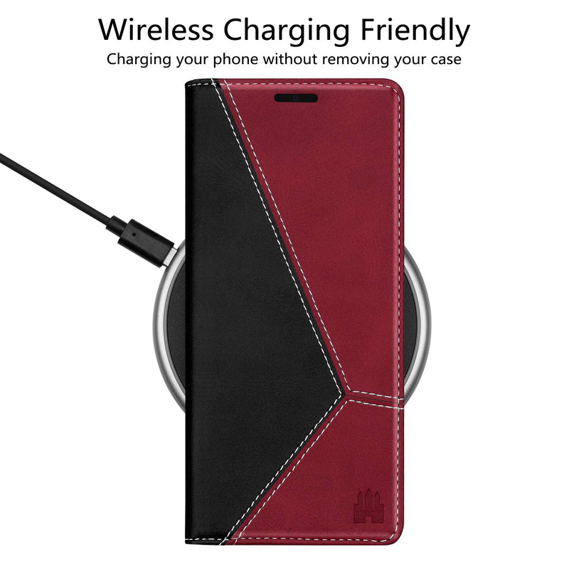 Caislean Wallet Case for Samsung Galaxy Note 20 Ultra 5G, PU Leather Folio Flip Cover, [RFID Blocking] Card Holder Slot Kickstand Cash Pocket Book Folding Case Fit for Galaxy Note 20 Ultra 5G 6.9" Red