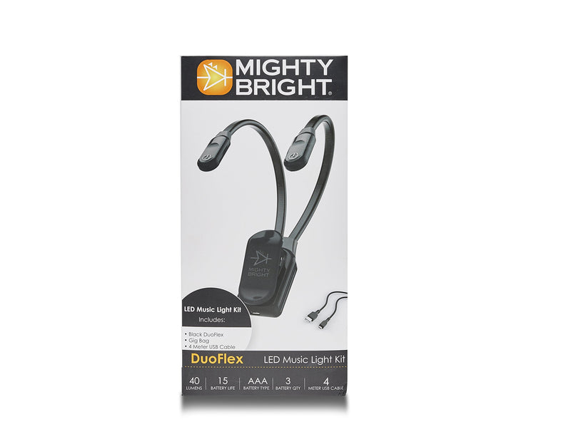 The Original Mighty Bright DuoFlex Clip-On LED Light, 2 Flexible Goosenecks, Warm Eye Care LEDs, Dimmable, Durable, Perfect as a Lectern Light, for Auto Repair, Multi-Purpose Multi-Angle Light