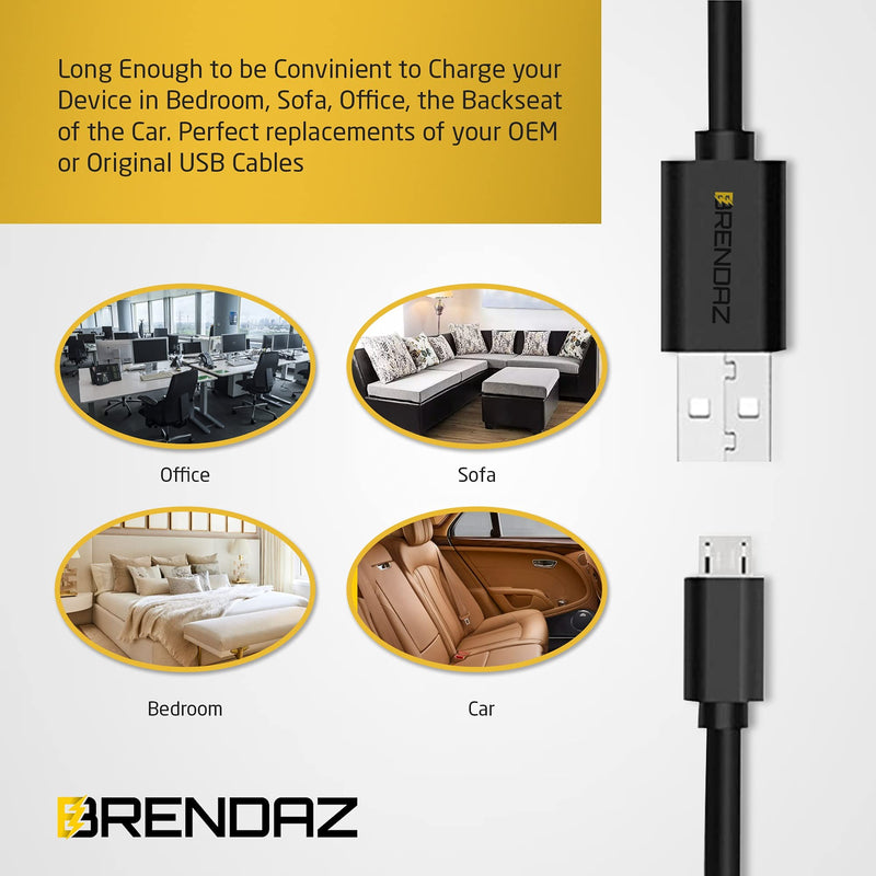 BRENDAZ Compatible USB 2.0 Cable Sync n Charge for Sony Alpha a5100, Alpha a6400, Alpha a6600, ZV-1, Cyber-Shot DSC-RX0 II Digital Camera, Alpha a99 II DSLR Camera. (6-Feet) 6-Feet