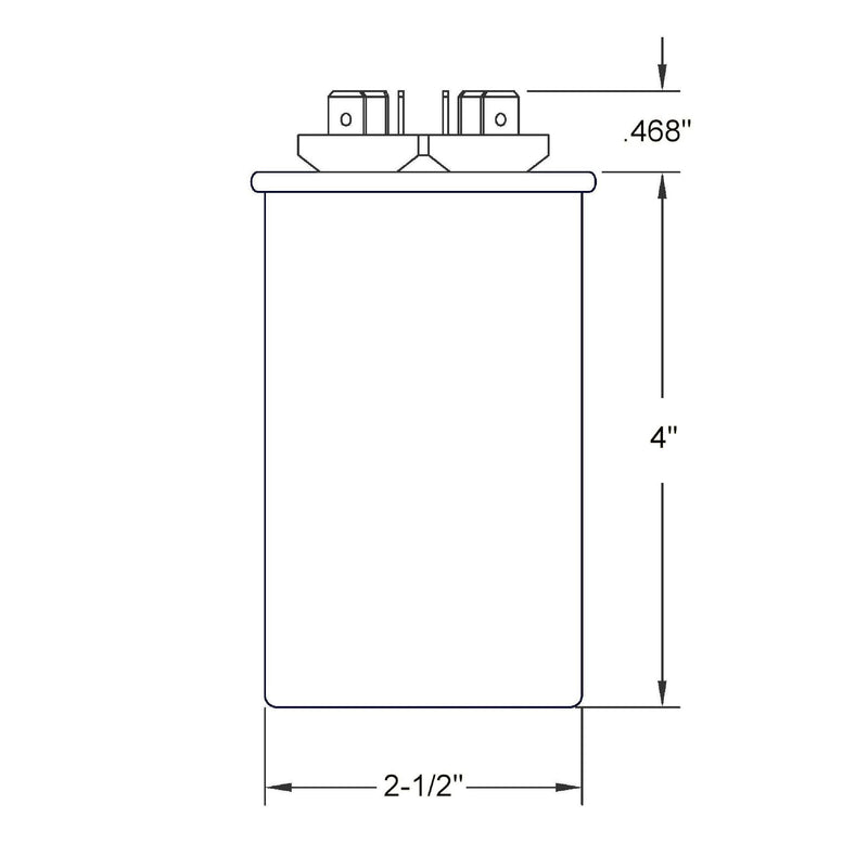 [AUSTRALIA] - OneTrip Parts USA Run Capacitor 80+10 UF 80/10 MFD 370 VAC 2-1/2 Inch Round 