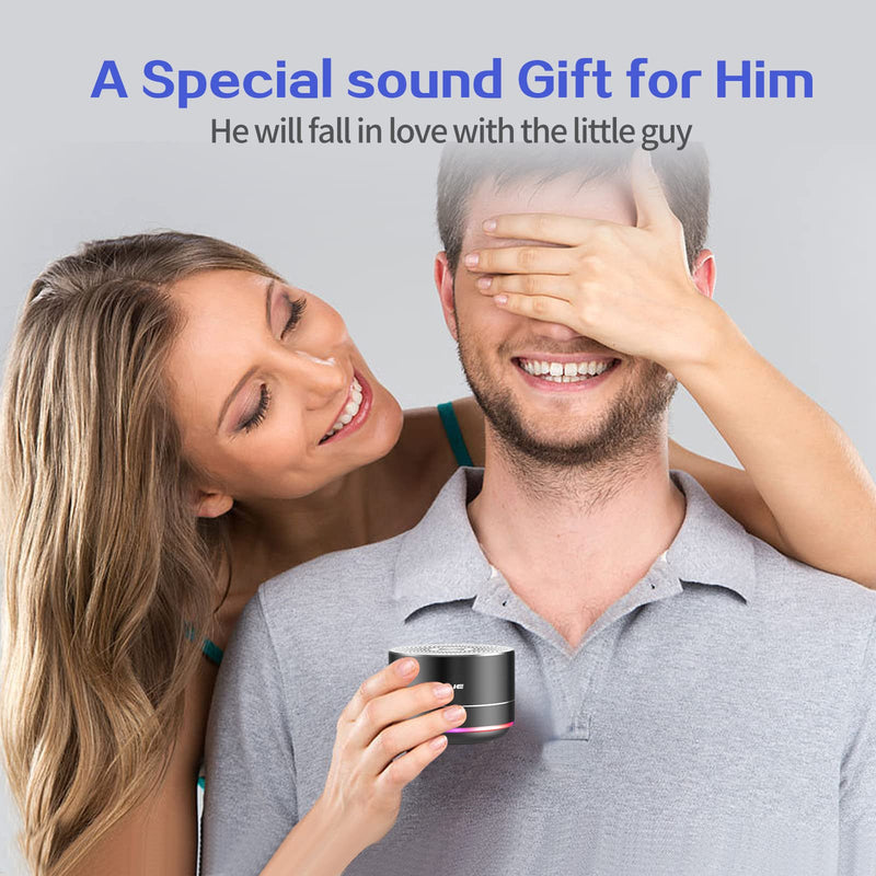 LENRUE Portable Bluetooth Speakers,Wireless Speaker with Clear Sound, Long Playtime, Small Mini Metal Speaker,Christmas Birthday Gifts for Men, Women,Kids(Black) Black
