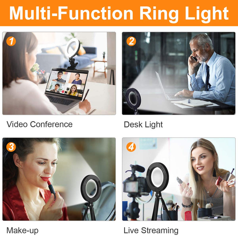 TYNLED Video Conference Lighting Kit, Led Ring Lights for Monitor Clip on Laptop Monitor for Remote Working Zoom Calls Self Broadcasting Live Streaming YouTube Video Computer Laptop Video Conferencing 6.3inch