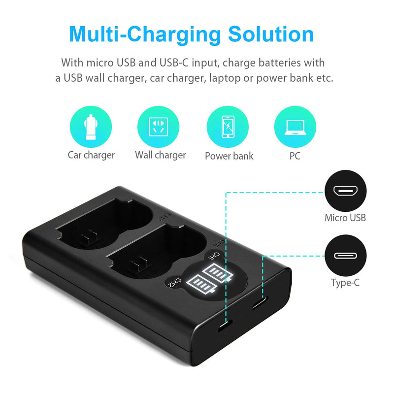 JYJZPB NP-W235 2250mAh Replacement Battery for Fujifilm, 2-Pack Camera Batteries with Battery Charger for Fujifilm X-T4