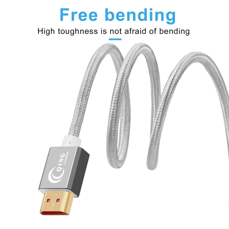 QING CAOQING Micro HDMI to HDMI Cable (Male to Male), Supports 4K, Ethernet, 3D and Audio Return (2M) 2M