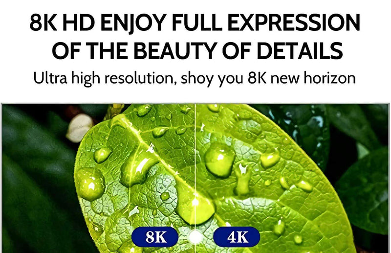 2M/6.6Feet 8K HDMI Cable, HDMI2.1 Cable, HDR, HDCP2.2, 3D, High Speed 48Gbps,8K@60Hz 7680P, HDCP 2.2, 4:4:4 HDR, eARC Compatible with Apple TV, Samsung QLED TV 2M/606Feet