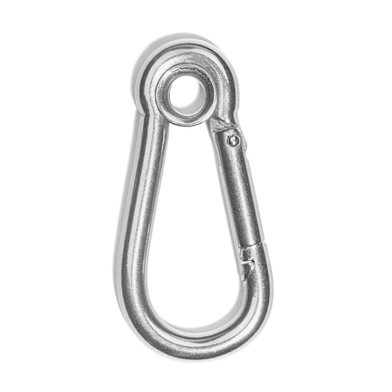 Premier Stainless Solutions 1/4" Stainless Steel Spring Snap Hooks with Eyelets, T316 Marine Grade - Lot of 5 1/4 Inch