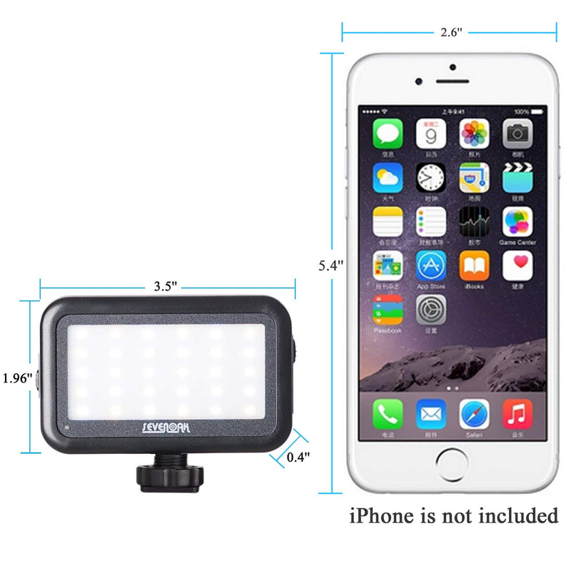 30 LED Video On Camera Light, Sevenoak Brightness Adjusting Dimmable Light with Shoe Mount & USB Charge Port for iPhone X 8 7 DSLR Camera Camcorder GoPro Action iOS Android Smartphones Party YouTube