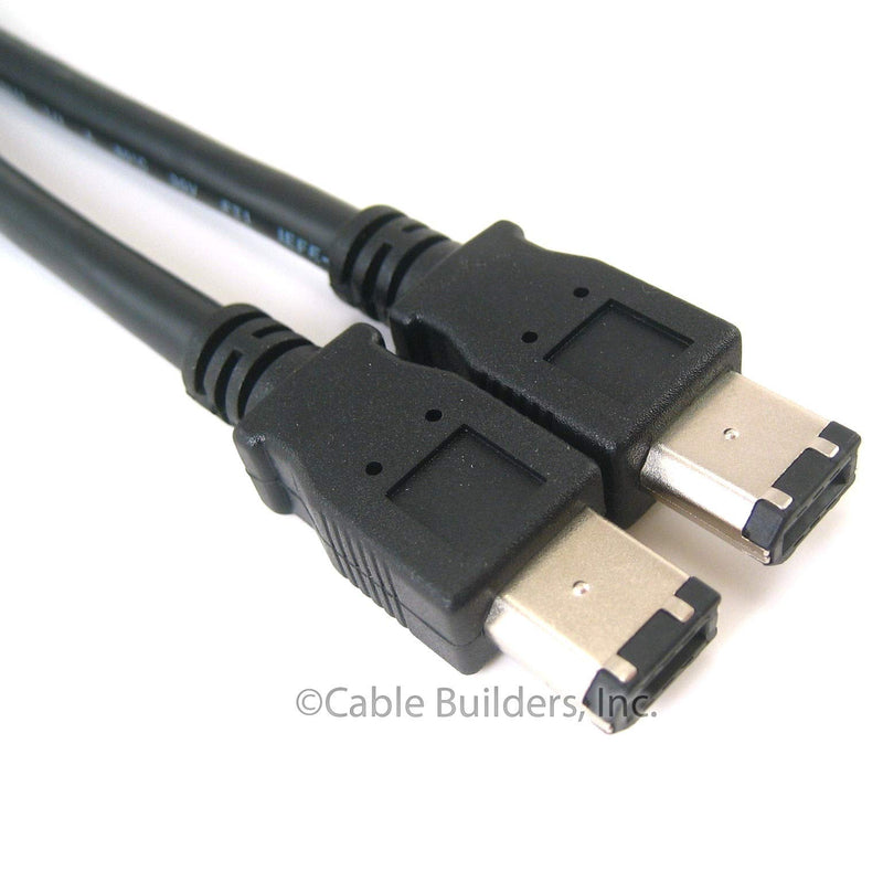 Cable Builders IEEE 1394 Firewire 400 iLink Cable 6 Pin to 6 Pin IEEE1394 6-6 Length 6FT for PC Mac DV 6 Foot 6 Feet Black Friday November Cyber Monday Sale