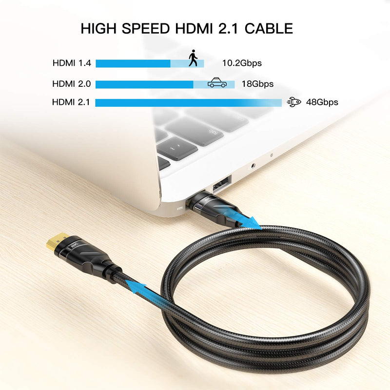 HDMI 2.1 Cable 8K 48Gbps, WORDIMA 6.5ft Certified Ultra High Speed HDMI Cable Support Dolby Atmos,Compatible with Nintendo Switch Xbox One PS5 PS4 Roku Sony LG Samsung and More