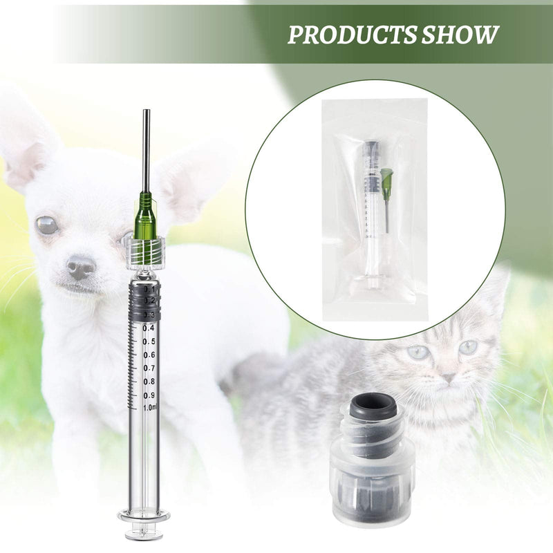 12 Pieces 1 ml Reusable Borosilicate Glass Luer Lock Thin Syringe with 14 GA Blunt Tip Fill Individually Packaged for Thick Liquids, Glue, Lab, Ink, Feeding