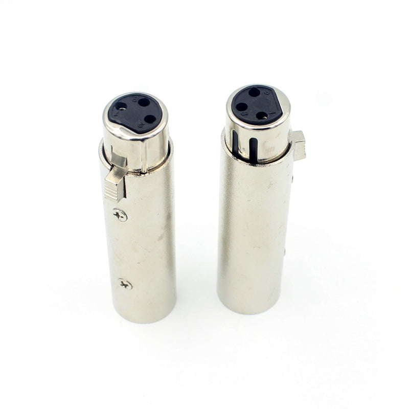 LoongGate XLR Male to Female, XLR 3 Pin Male to 3 Pin Female Microphone Line Adapter - 2 Pack XLRM-XLRF