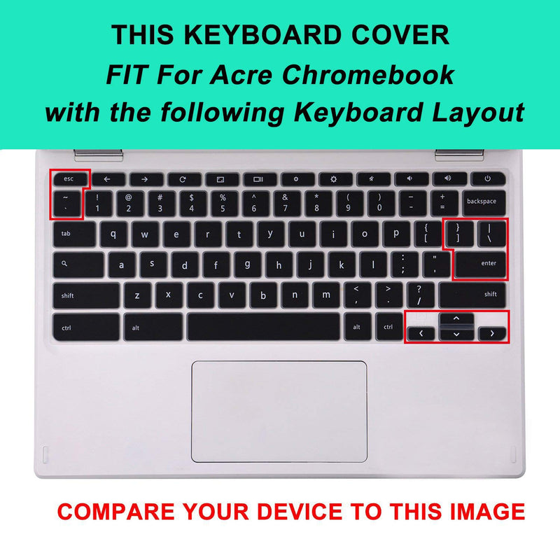 Keyboard Cover Compatible with Acer Premium R11 11.6" Convertible 2-in-1 Chromebook 2020 2019 2018/15.6" Acer Chromebook 15 /11.6" Acer Chromebook 11 CB3-131 CB3-132/13.3" Acer Chromebook R13 Rainbow1