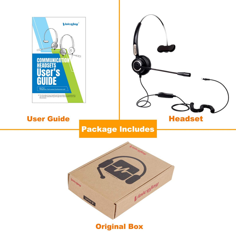 VoiceJoy Volume and Mute Switch Telephone Headset Compatible with Yealink T21 T42 etc Avaya 1608 9640 9620 9630 9640 Grandstream GXP1400 2120 etc IP Phones