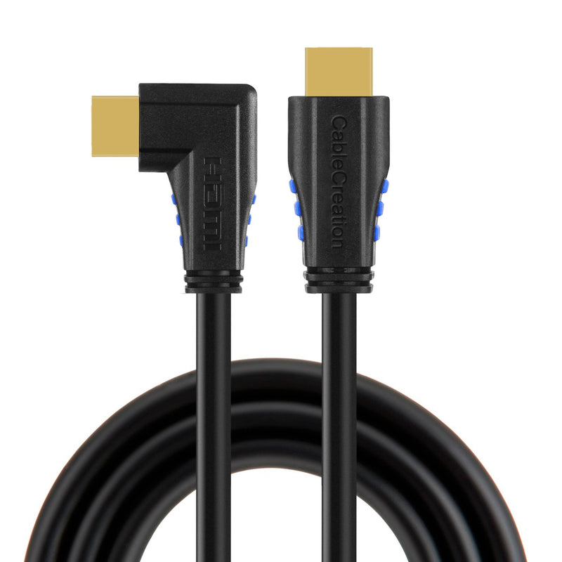 [AUSTRALIA] - HDMI Cable, CableCreation 6 Feet Left Angle 90 Degree Vertical Left 4K HDMI 2.0 Cable, Support 4K Ultra HD, 3D Video, Ethernet, Audio Return Channel, Black 6ft 