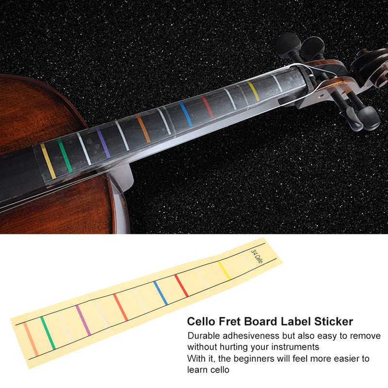 Dilwe Cello Finger Position Marker, Cello Practical Fret Board Label Sticker Accessory for Cello Practice Beginners(3/4) 3/4