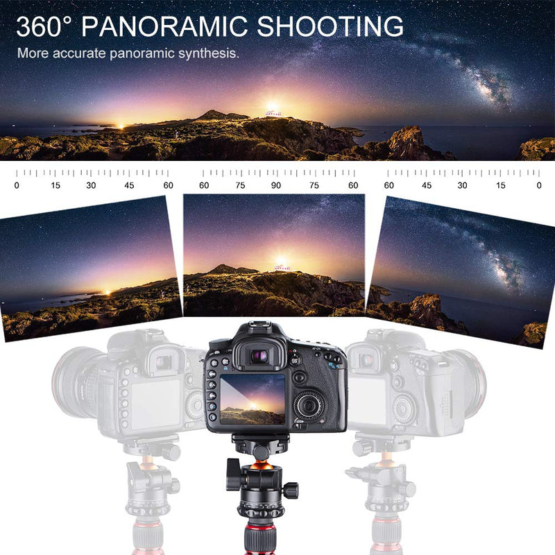 K&F Concept Professional 28mm Metal Tripod Ball Head 360 Degree Rotating Panoramic with 1/4 inch Quick Release Plate Bubble Level for Tripod Monopod Slider Camera Camcorder up to 22 pounds 28mm ball head