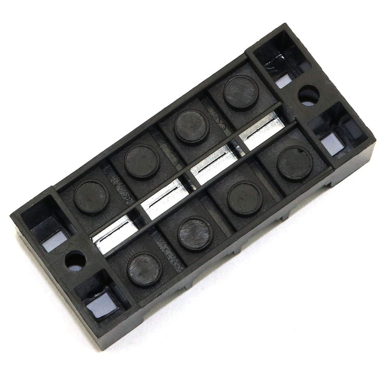 MEETOOT 4PCS 4 Positions Dual Row 600V 25A Screw Terminal Strip Blocks with Cover + 4PCS 4 Positions 15A Terminal Barrier Strips