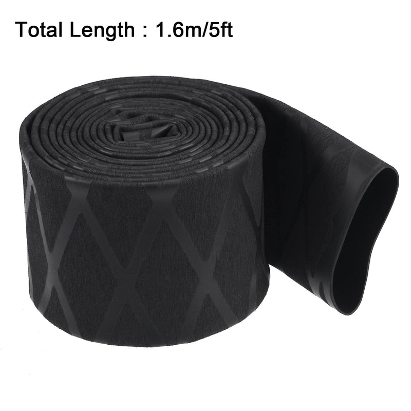 [AUSTRALIA] - uxcell Heat Shrink Wrap Tubing for Fishing Rod Grips Handle, 30mm Dia 50mm Flat 5ft 1.7:1 Ratio, Black 