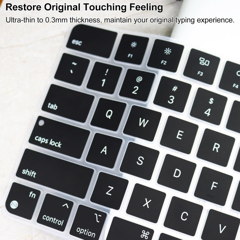 Silicone Keyboard Cover for 2021 New Model A2449 iMac Magic Keyboard with Touch ID with Numeric Keypad, Washable Dustproof Apple iMac Magic Keyboard Skins Apple Magic Keyboard Covers (Black) 1 Pack Black