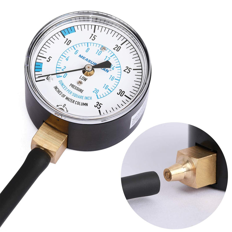 [AUSTRALIA] - MEASUREMAN Natural Gas or LP Gas Manifold Pressure Test Kit, 0-35"W.C, 1/4"NPT, 40" Length Hose 0-35inH2O Pressure Test Kit 