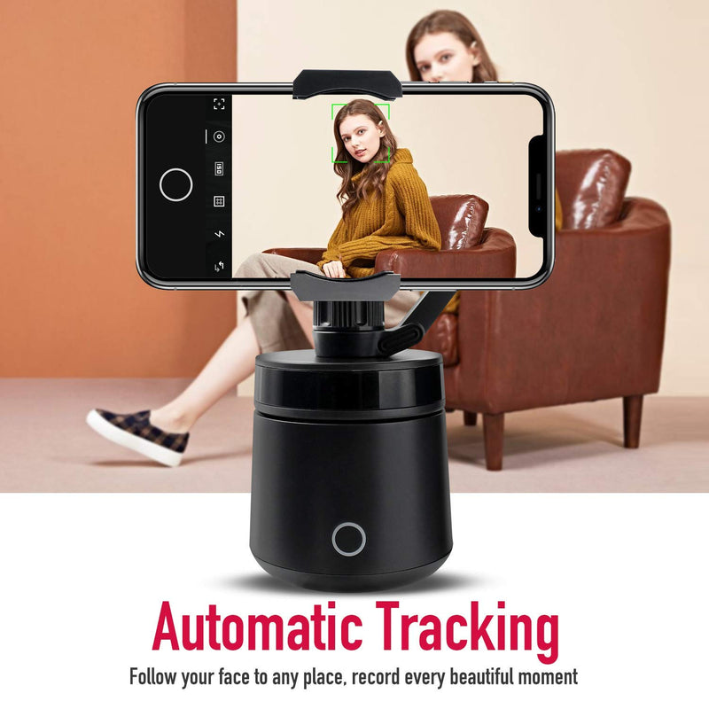 Yetaida Multi-Directional Rotating Robot Cameraman,Automatic Facial Object Tracking,Intelligent Gimbal Portable Stand for Vlog & Live Shooting,Smart Selfie Phone Stand for Daily Video Recording(Black) Black