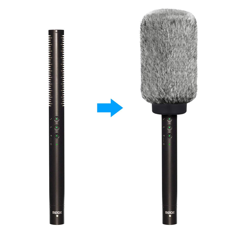 NTG4+ Microphone Windmuff - Windscreen/WindShield for Rode NTG4+ Shotgun Mic and Microphones with Maximum Slot Length of 160mm (6.3") and Diameter of 18-24mm by YOUSHARES (Black White)