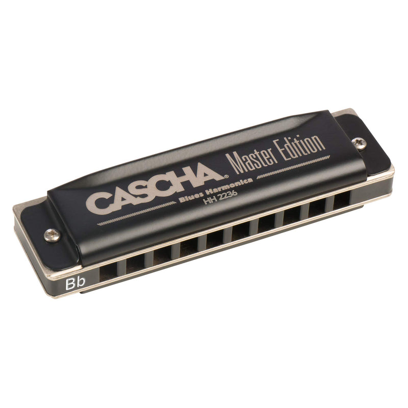 CASCHA Master Edition Blues Harmonica, high-quality harmonica in Bb-major with soft case and care cloth, blues organ