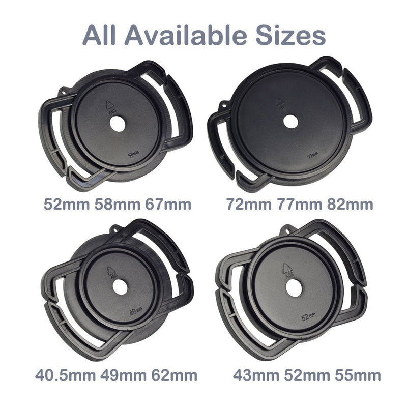 FoRapid Camera Buckle Lens Cap Holder Keeper for Canon Nikon Sony Olympus Fujifilm Pentax Panasonic Sigma DSLR/SLR/Evil Camera Lens Cap-Black ABS Plastic (72mm 77mm 82mm) 72mm 77mm 82mm