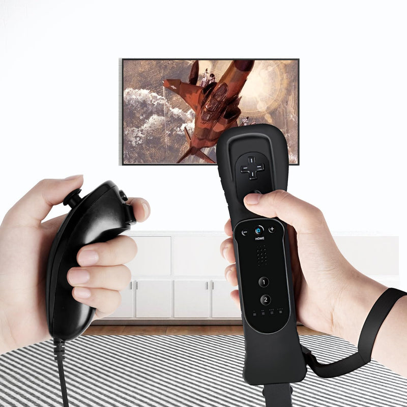 NC Motion Plus Adapter Sensor and Silicon Case use for Wii Remote Controller, Motion Plus Adaptor Accelerator Replacement for Wii Motion Plus Adapter（Black）